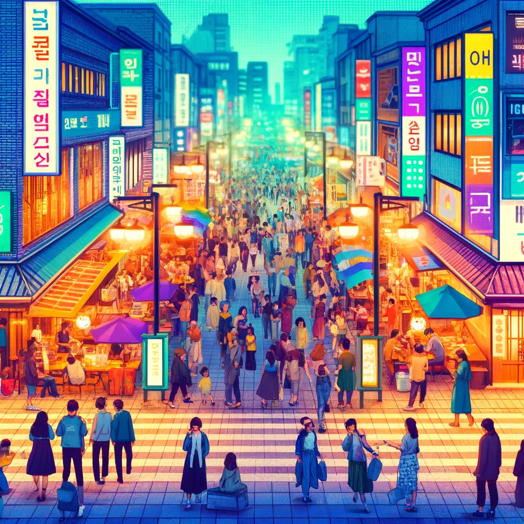 DALL·E 2024-04-18 13.18.34 - A vibrant night scene in Cheongju, South Korea, showcasing the city',s nightlife. The ima.webp