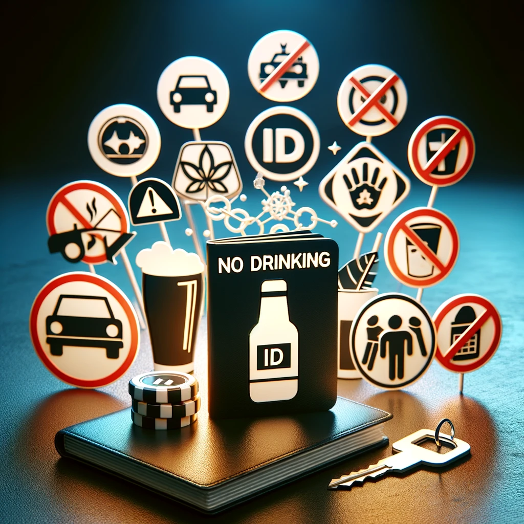 DALL·E 2024-04-24 22.04.57 - A conceptual image depicting various safety and caution symbols relevant to nightlife, includ.webp